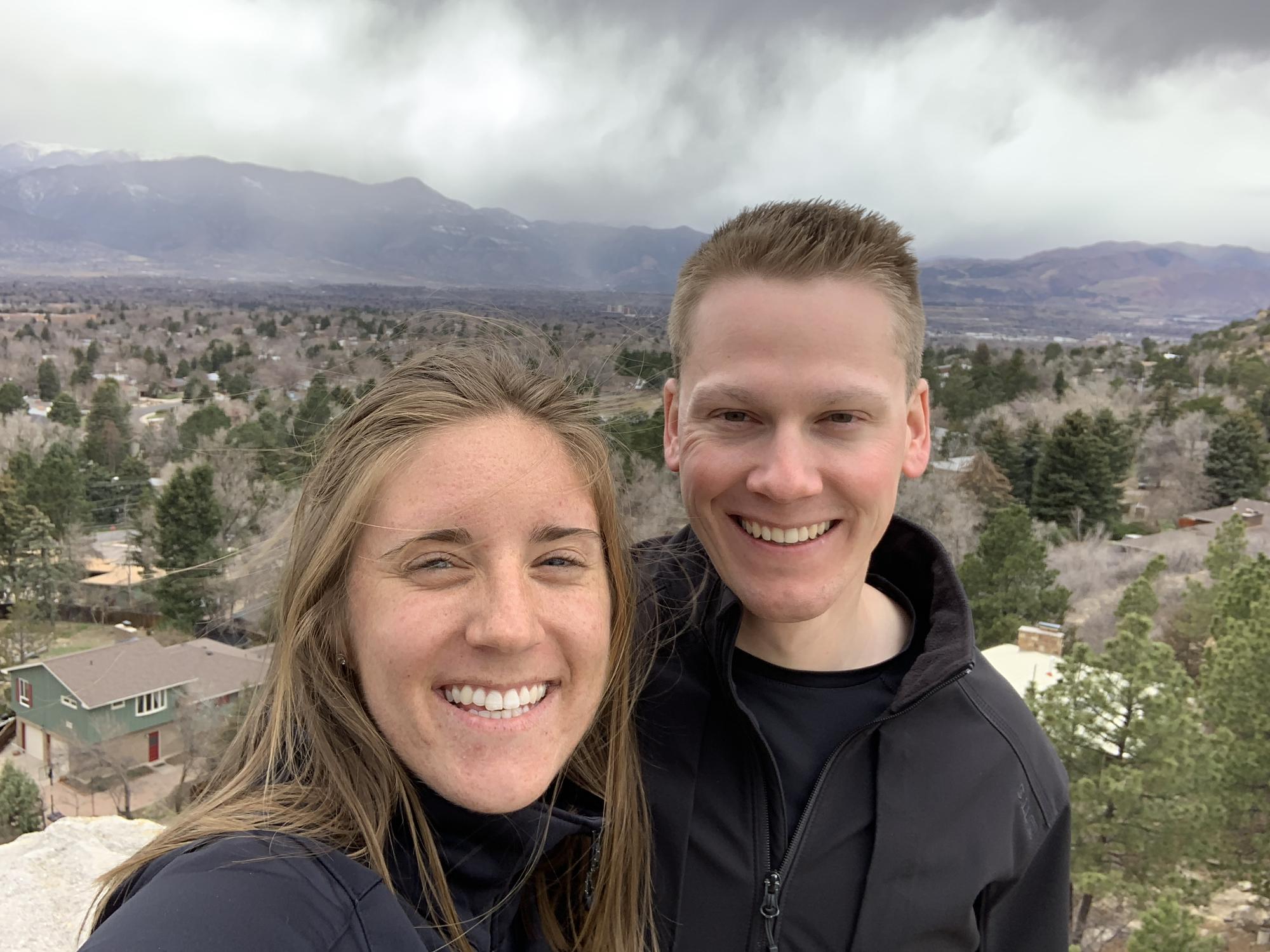 Hiking in the bluffs near Tanner’s house - this hike ended in Jordan sitting on a cactus!