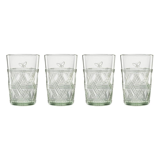 Lenox 896074 Butterfly Meadow Green Tall Glasses, Set of 4