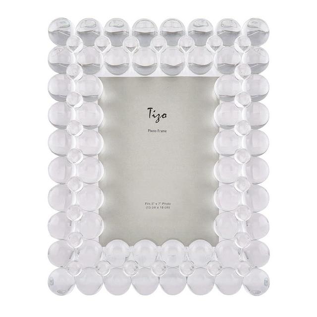 TIZO Design 5x7 Crystal Clear Glass Picture Frame, Boutique Quality Photo Frame (Bubbles)