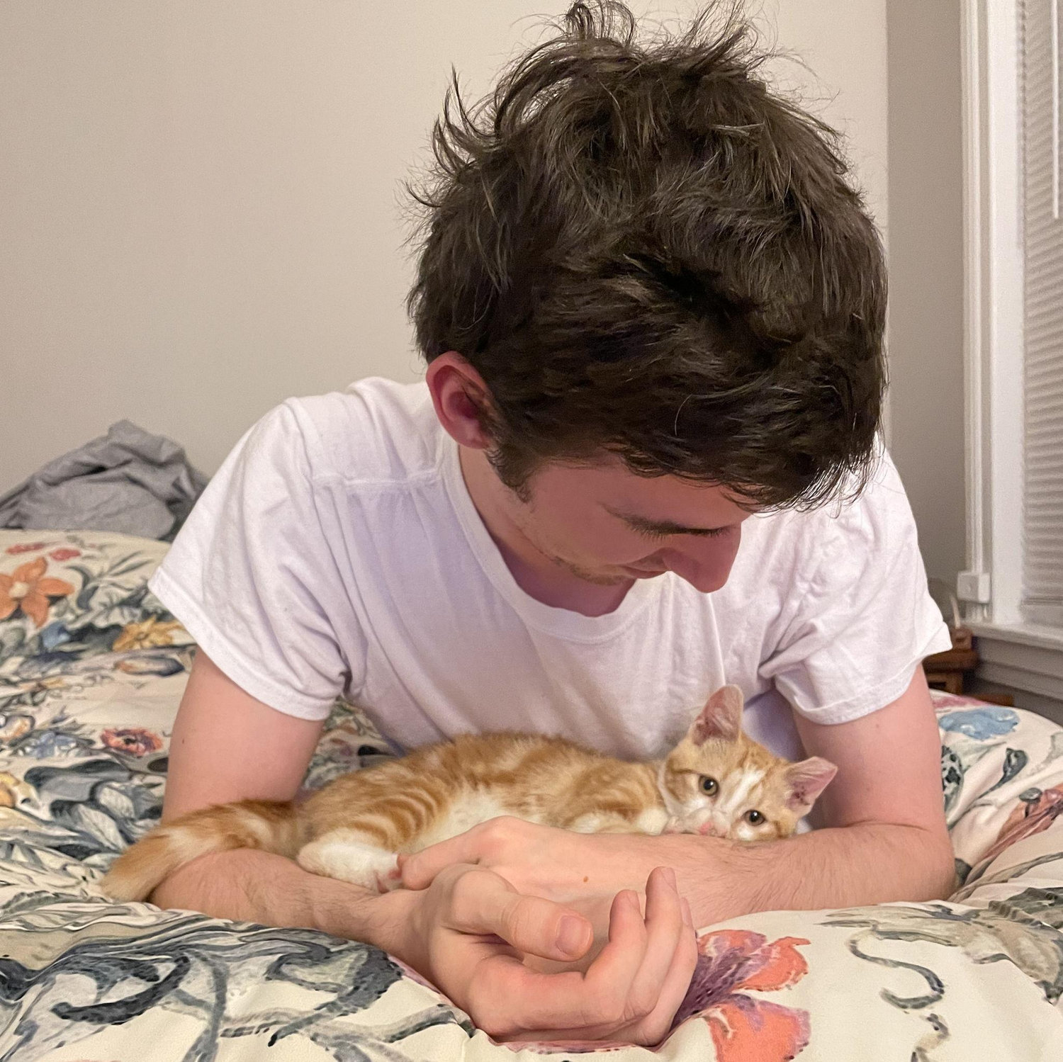 Gubbie's first day home. Gubbie was a birthday present from Sarah to Kobe for his 28th birthday (August, 2024)