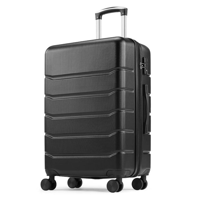 Sweetcrispy 28 Inch Carry on Luggage, Hard Shell ABS Suitcase with Double Spinner Wheels, Lightweight Expandable Rolling Suit Case with TSA Lock, Bronze Black