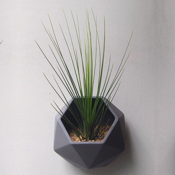Hexagonal Geometric Ceramic Wall Planter