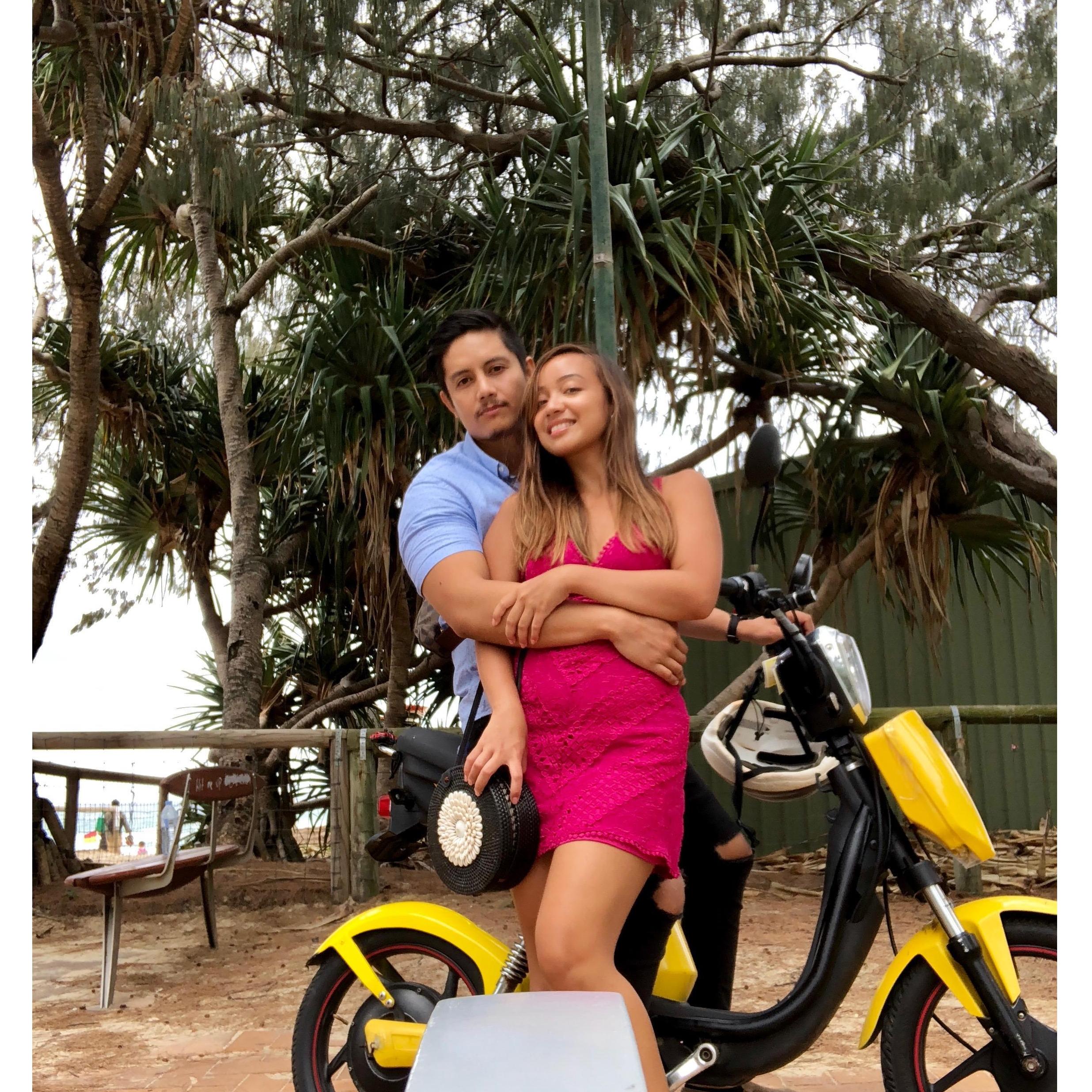 The Proposal : cruising along the beach with our scooter bike