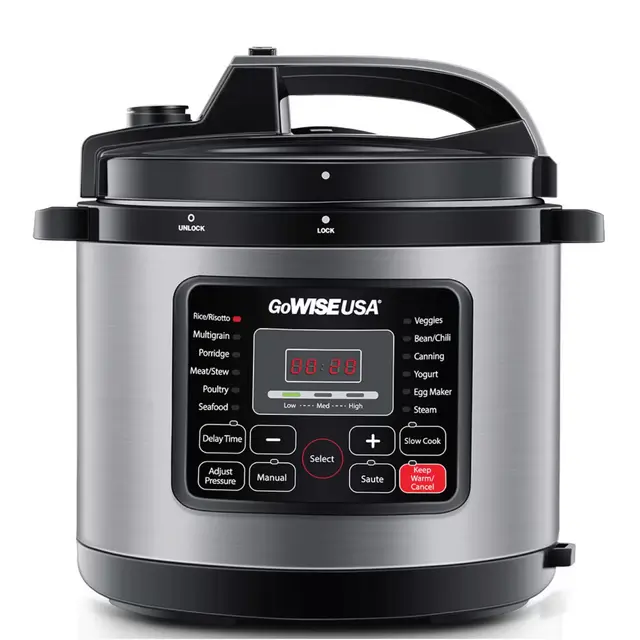 GoWISE USA® 10 qt. 12-in-1 Electric Pressure Cooker in Stainless Steel