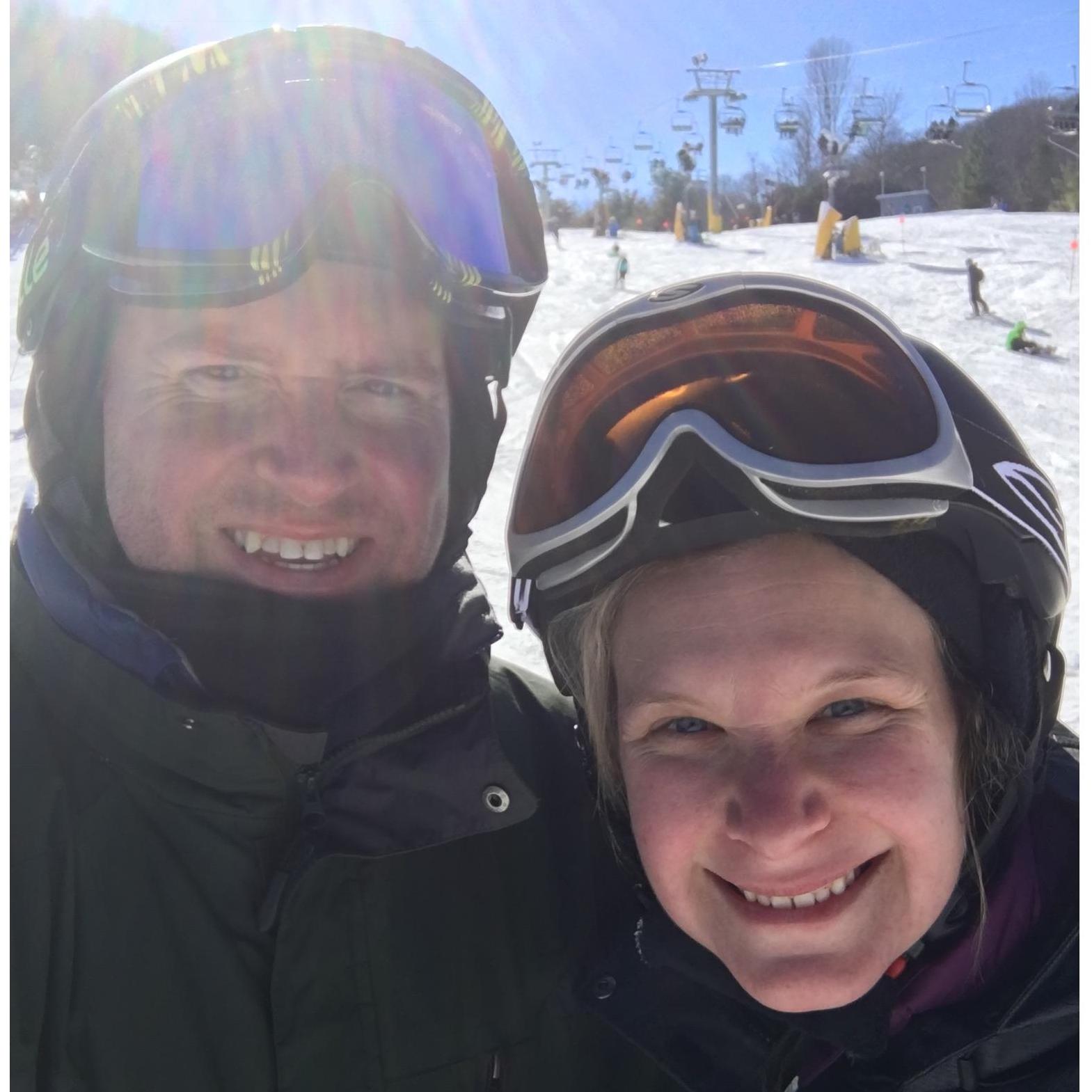 Skiing in North Carolina! As it turns out, Dan is a much better skier than Erica!