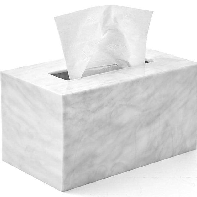My Space Organizers Tissue Box Cover Rectangle - Tissue Box Holder Rectangular - Compatible with Kleenex - Acrylic Marble Bathroom Accessories Decor