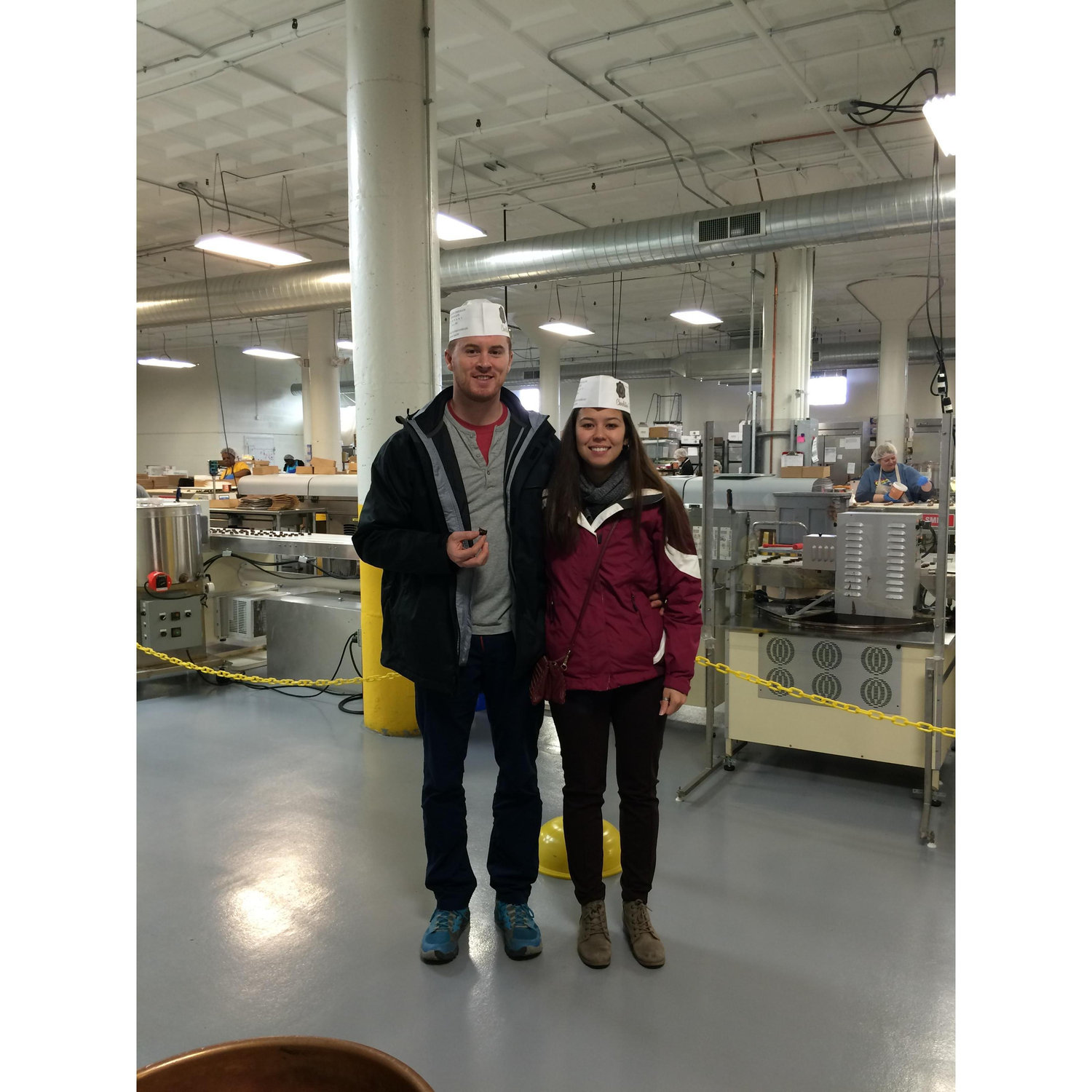 Learning how chocolate is made... and sneaking some from the generous and even sneakier staff!