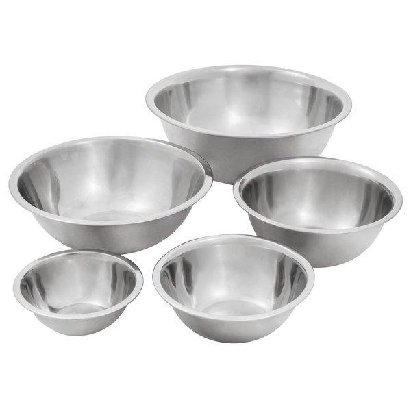 Choice Standard Weight Stainless Steel Mixing Bowls - 5/Set