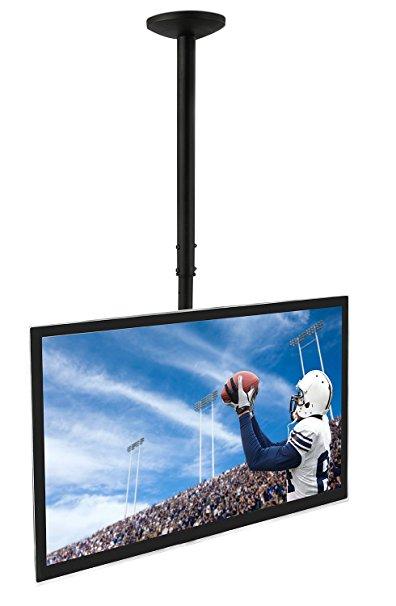 Mount-It! MI-508 Ceiling Mount Bracket for TVs, Height Adjustable TV Mount With Tilt and Swivel Motion, Compatible With LED, LCD, Flat Panel TVs Between 23 Inches to 42 Inches, VESA 200 66 Lb Capacity