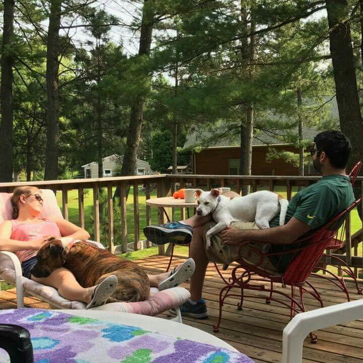 Lounging with the dogs at Grindle Lake