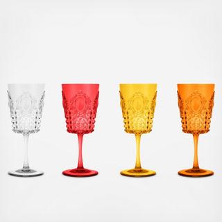 Baroque & Rock 4-Piece BPA Free Acrylic Wine Glass Gift Box Set