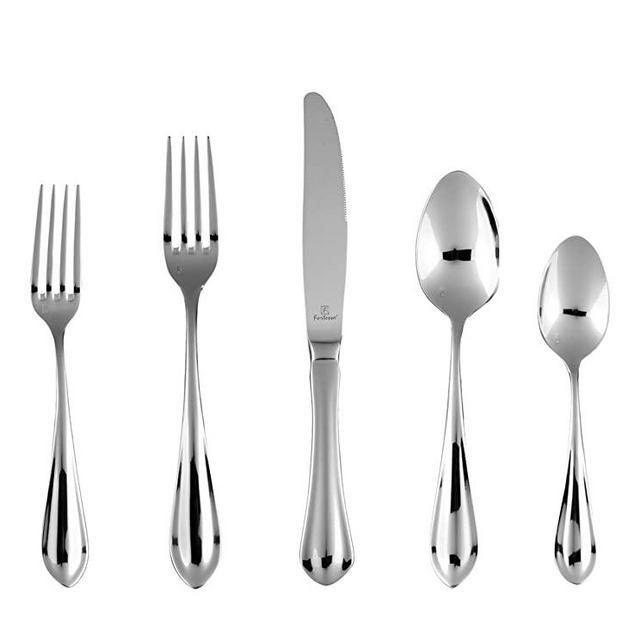 Fortessa Forge 18/10 Stainless Steel Flatware 20 Piece Place Setting, Service for 4