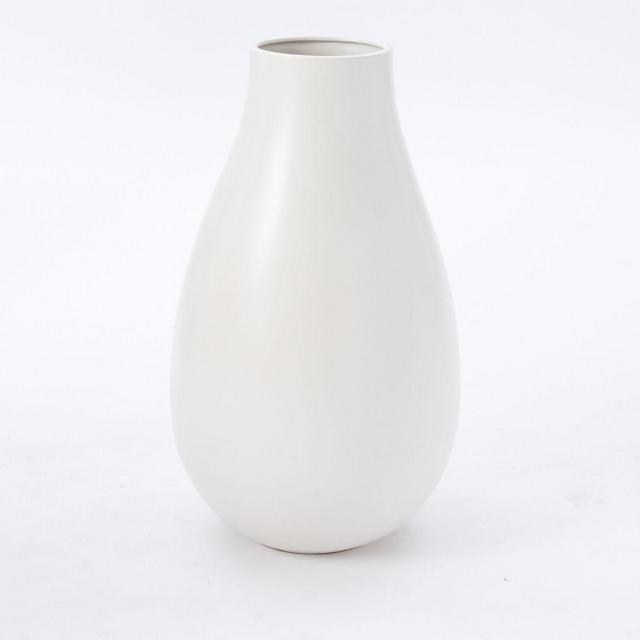 Pure White Ceramic Vase, Oversized Organic
