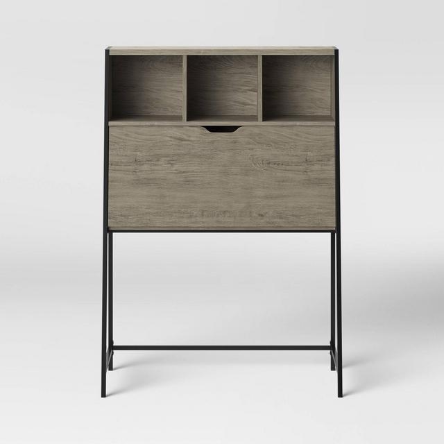 Loring Wood Secretary Desk with Hutch Gray - Project 62™