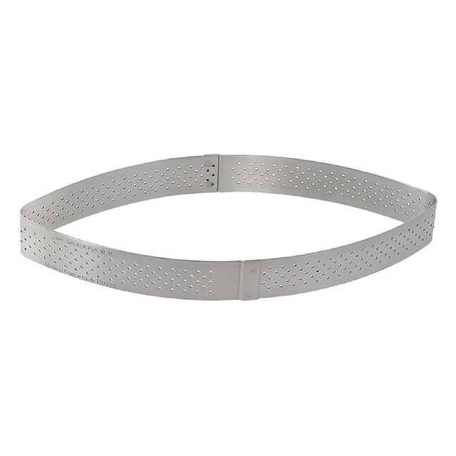 de Buyer Perforated Calisson Tart Ring - 10” x 4.3” - Perfect for Baking Beautifully Crisp Tarts - Easy to Use & Clean - Made in France