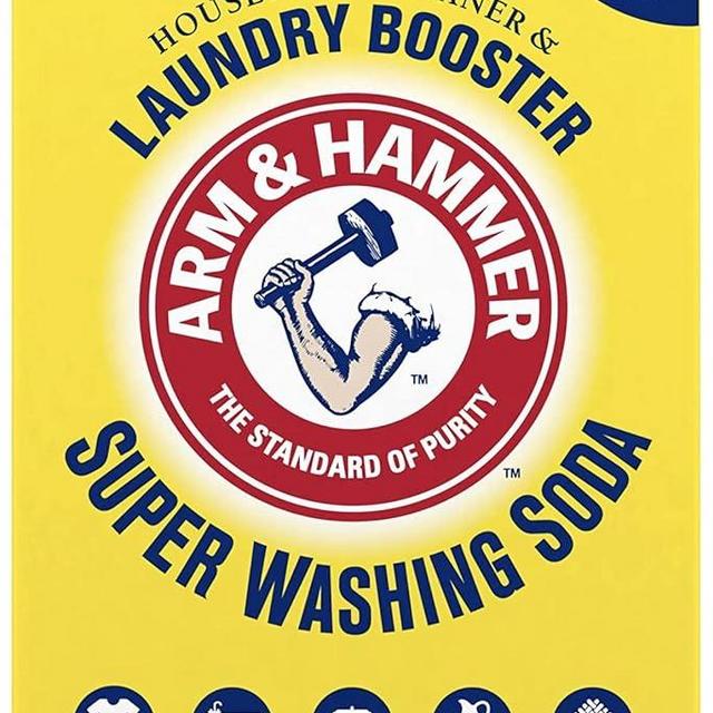 Arm & Hammer Natural Detergent Booster and freshener Super Washing Soda Detergent Booster & Household Cleaner, 55 oz