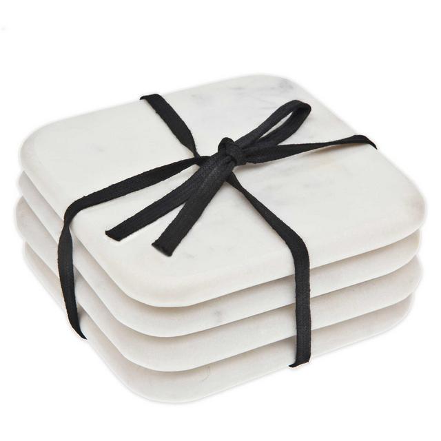 Godinger Marble Coasters in White (Set of 4)
