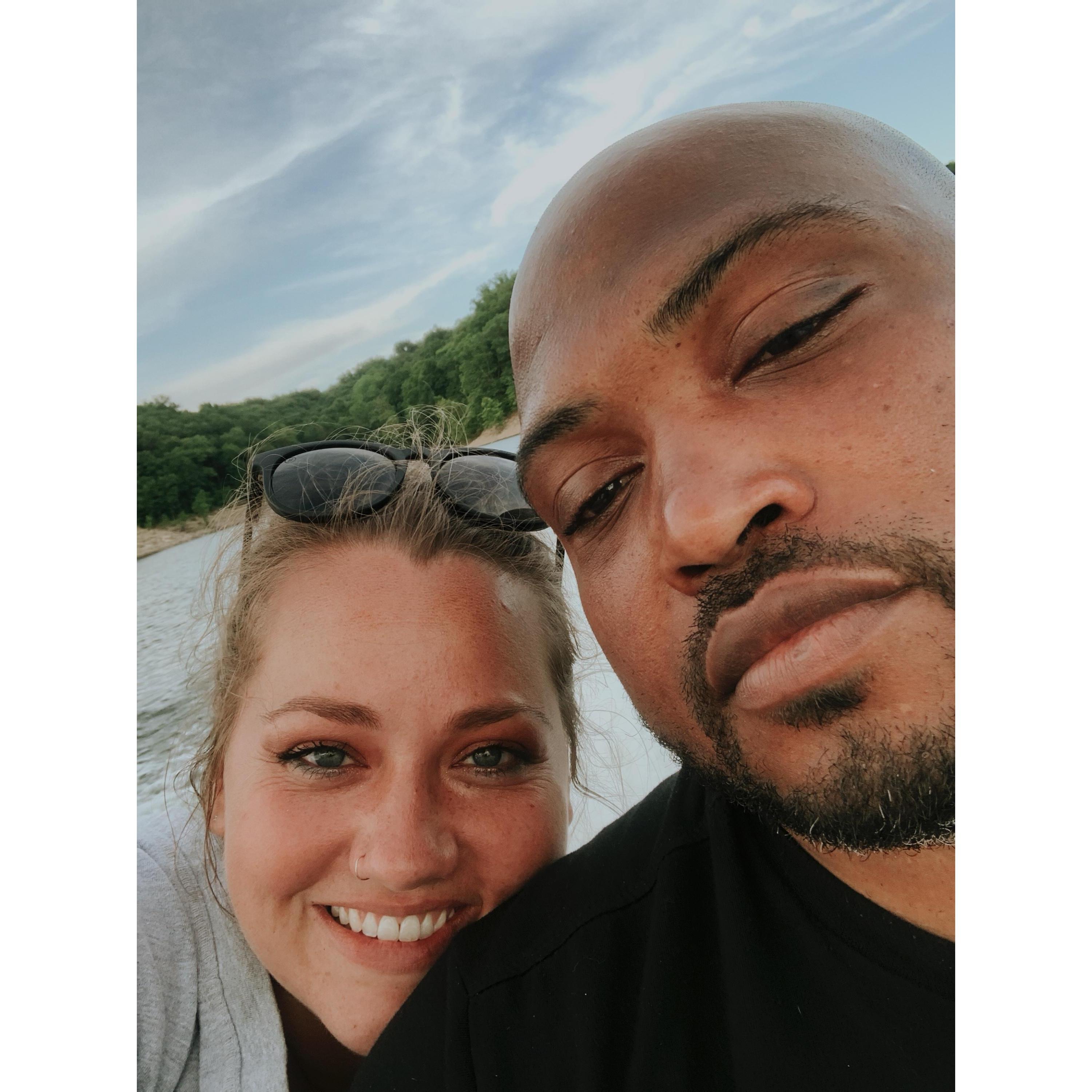 Cory doesn’t really love the water but he puts up with it for me and he does enjoy boating.