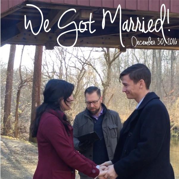 When Michael and April had a secret elopement under a covered bridge in the freezing cold!