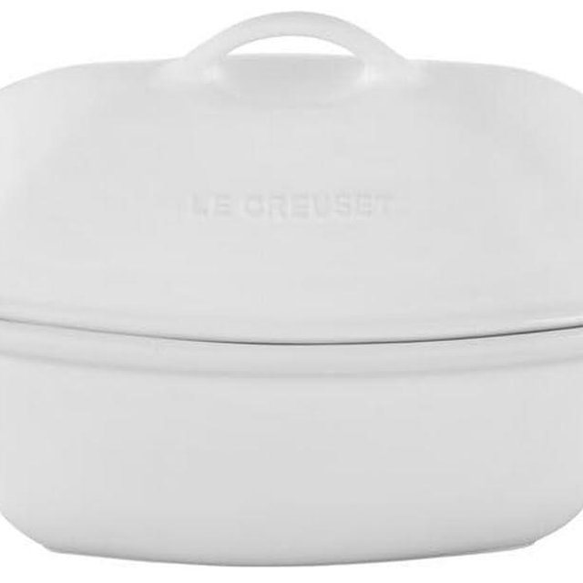 Le Creuset Heritage Stoneware Deep Baker with Lid, 4.5 qt., White