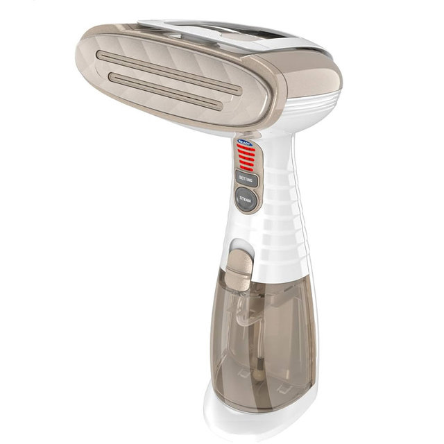 Conair Handheld Garment Steamer for Clothes, Turbo ExtremeSteam 1875W Fabric Steamer, Portable Handheld Design, Strong Penetrating Steam, White/Champagne