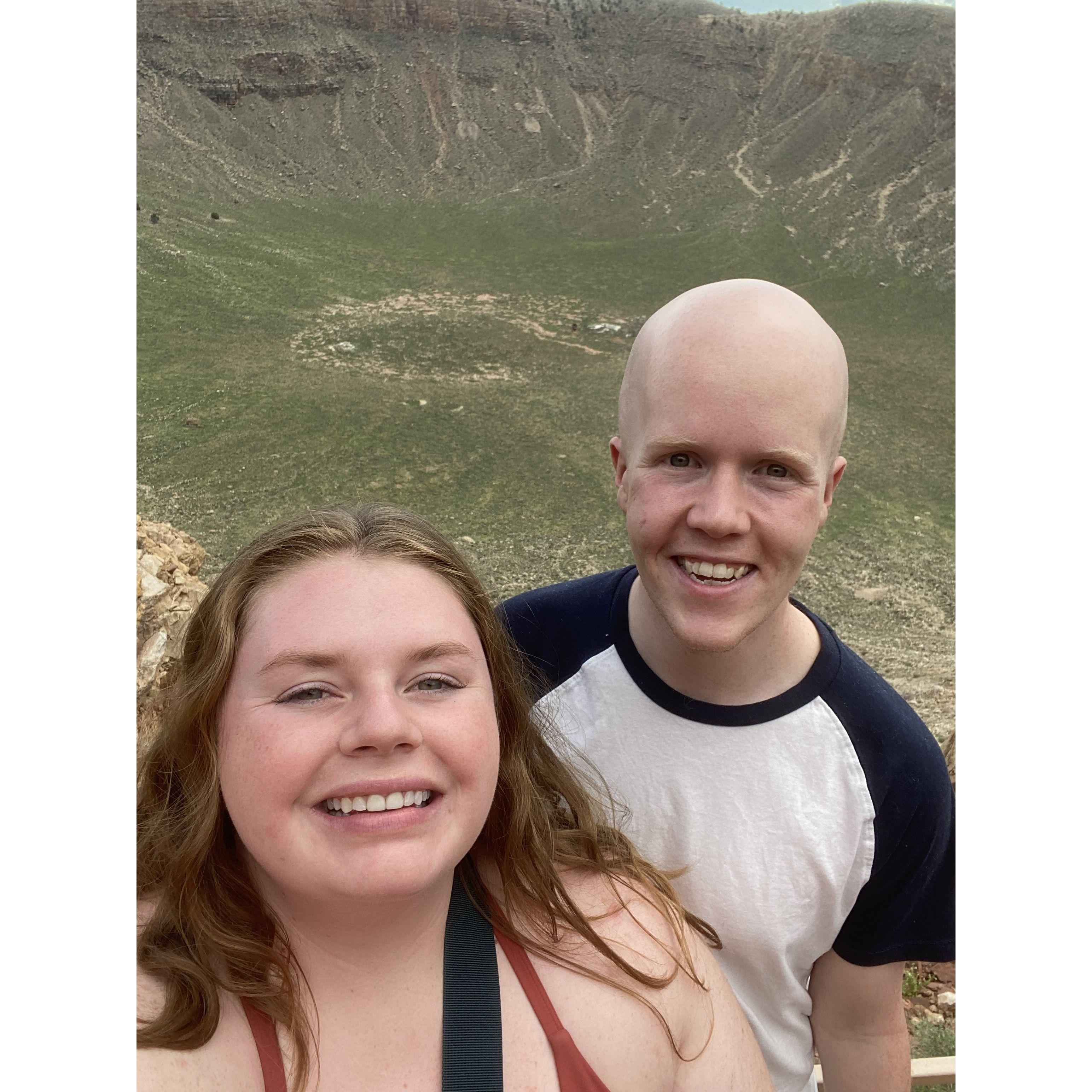 Going to the Meteor Crater for James' birthday in August 2022