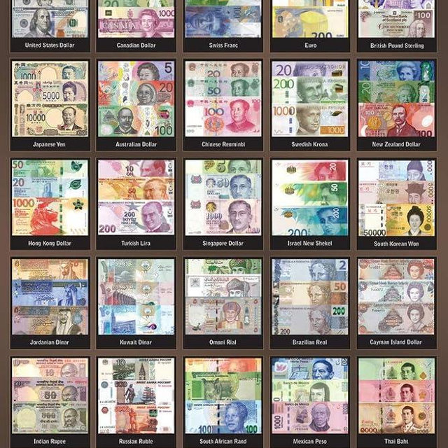 World Currency Poster Economics Posters for Classroom Decor For High School Middle School Cool Wall Art Print Poster 12x18