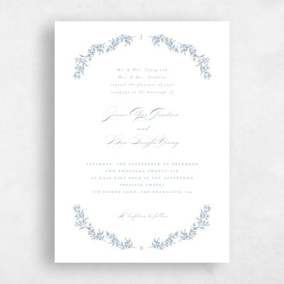 Powder Blue Wedding Invitation - Vienna Classic