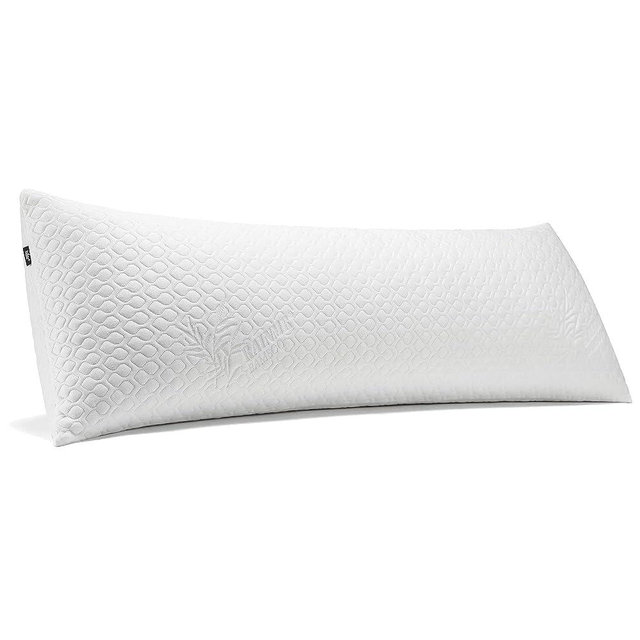 Rainmr Extra Thick Body Pillow Memory Foam – Long Pillow for Adults – Thicker Inner Case – Bamboo & Cooling Double Pillowcases, 20 x 54 inches