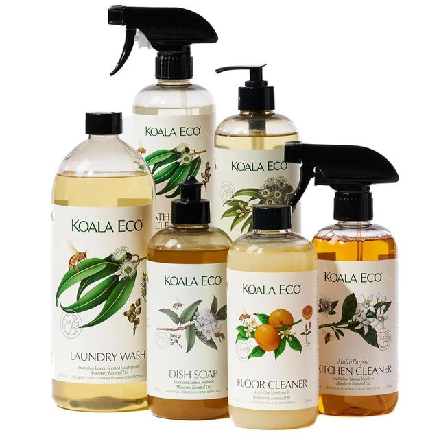 Koala Eco Home Collection - Dish Soap, Hand Soap, Body Wash, Floor Cleaner, Kitchen Cleaner, Bath Cleaner - Essentail Oils (6 Pack)