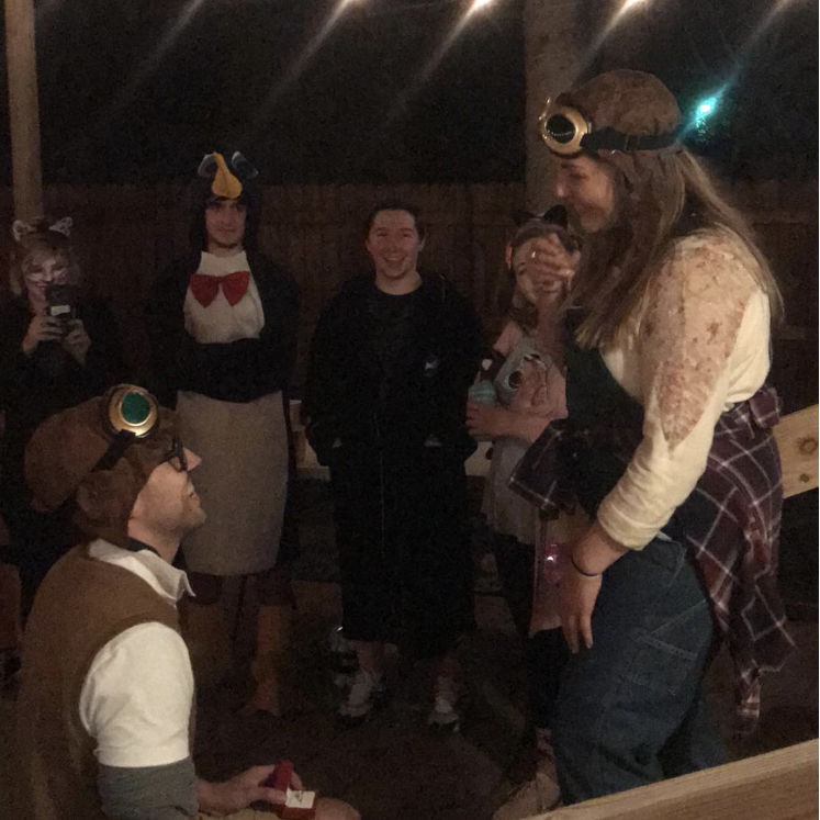 He popped the question!