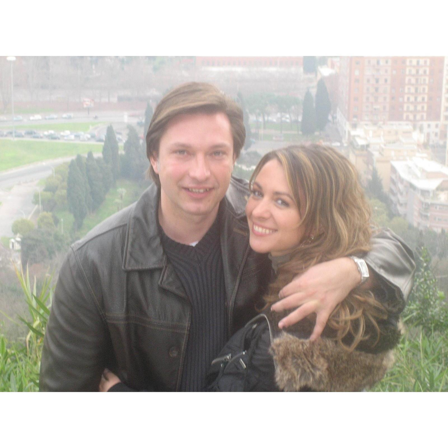 Our first visit together at Gianicolo...A photographer, who was there to enjoy the view offered to capture our loving moments...How lucky! January 2007