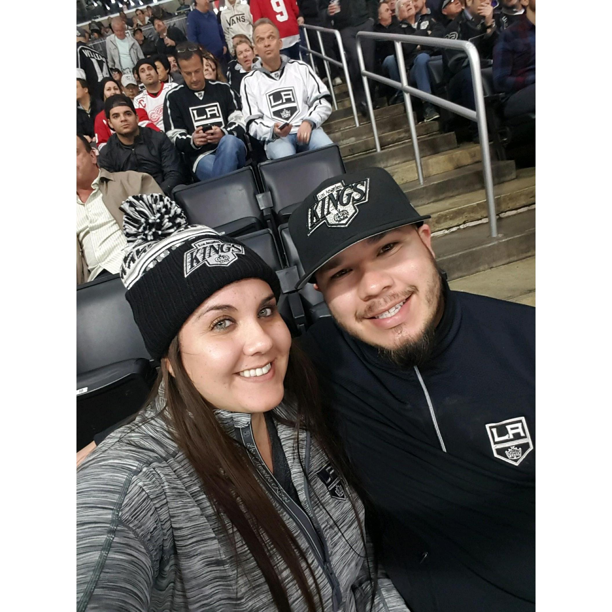 Our first hockey game together.