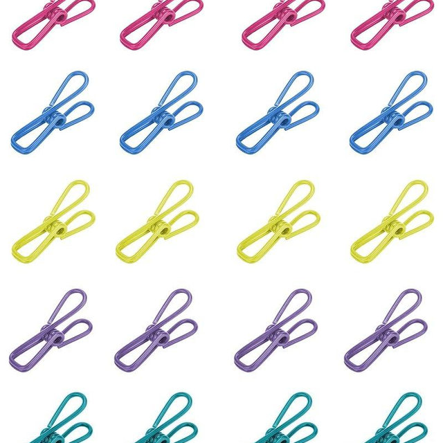 Multipurpose 2 in Chip Bag Clips 20 Pack Metal Clip for Kitchen Food Storage, Laundry Hanging, Bag Chip Bag Sealing