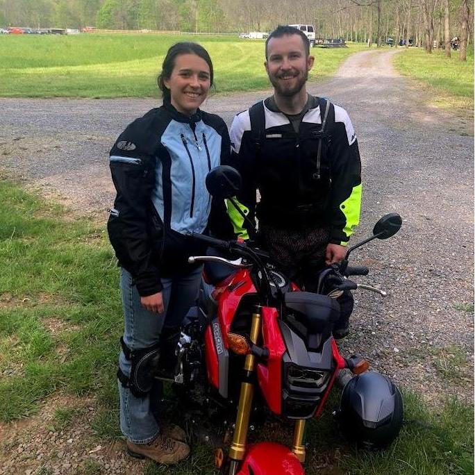 The day before Alex proposed, Michelle and Alex did a motorcycle ride in Maryland