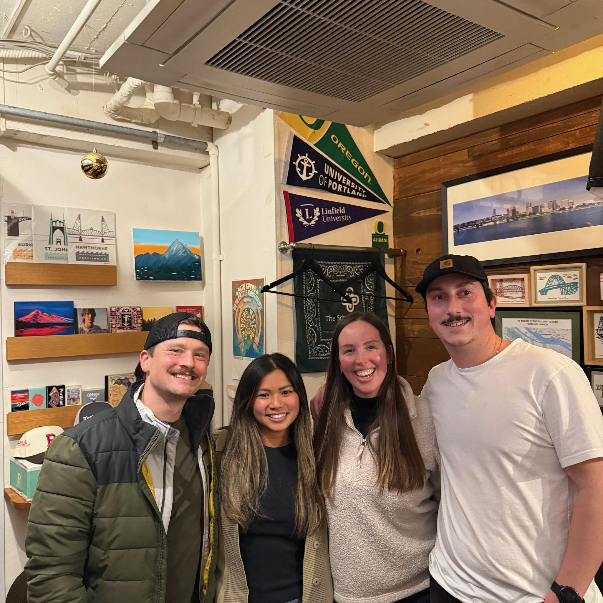 Jill, Isaac, Ryan and Abbie at the Portland bar in Japan!
