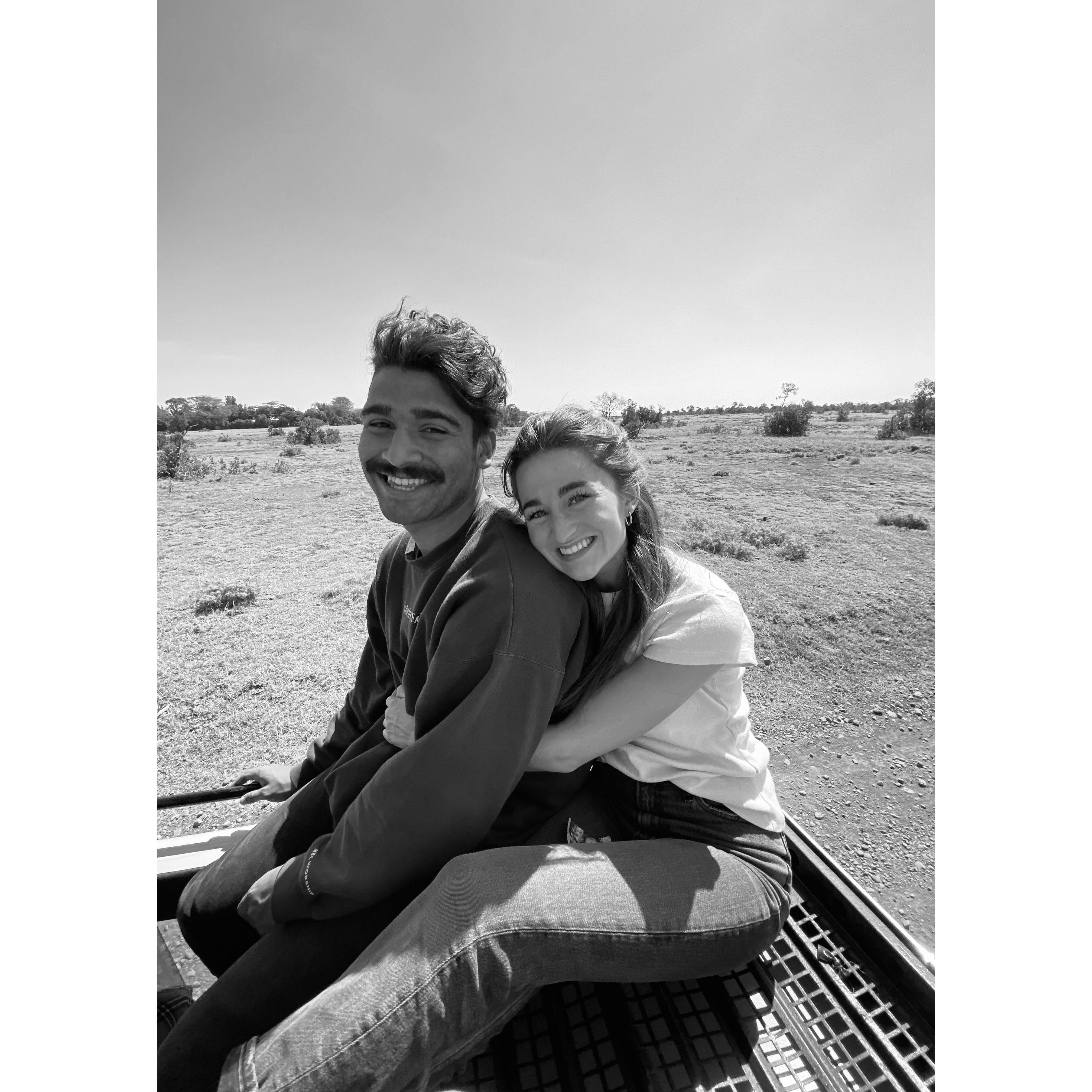 August 2021: Our first time at a safari! We saw lions, giraffes, monkeys, zebras, and got to pet a rhino (Laikipia, Kenya)