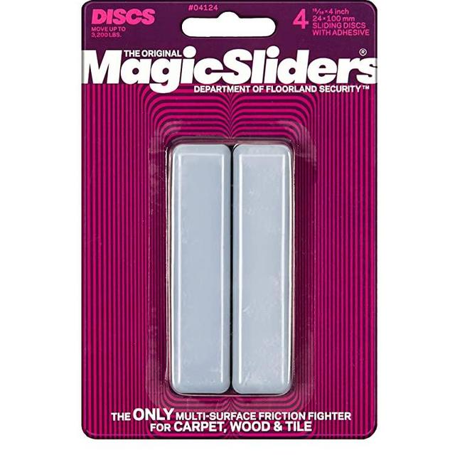 Magic Sliders 4124 Series 4PK 15/16x4 Rect Slider, Grey