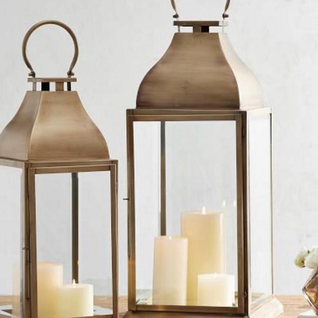 Chester Brushed Brass Lantern- Large
