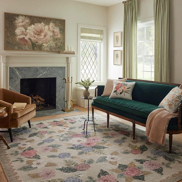Loloi Rifle Paper Co. Rosa Collection RSA-02 Cream/Multi 2'-3" x 3'-9" Accent Rug
