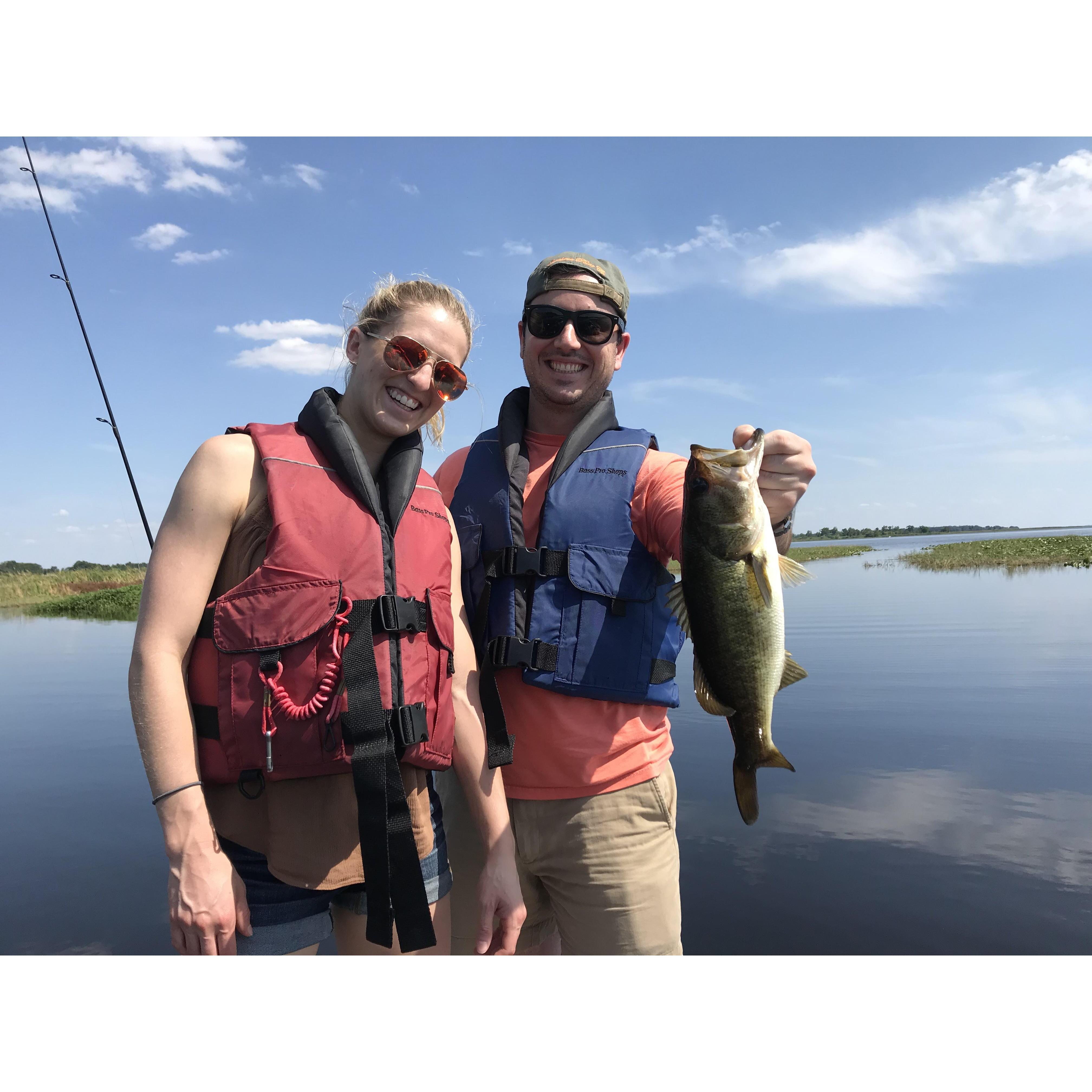 Bass fishing in the Florida sunshine.