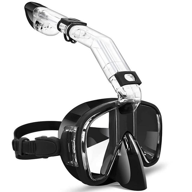 FUIYOOCEN Snorkeling Gear Leak-Proof Anti-Fog Mask for Adult, Snorkeling Set Foldable Portable with Camera Holder, 180° Panoramic Snorkel Scuba Gear Suitable for Men and Women