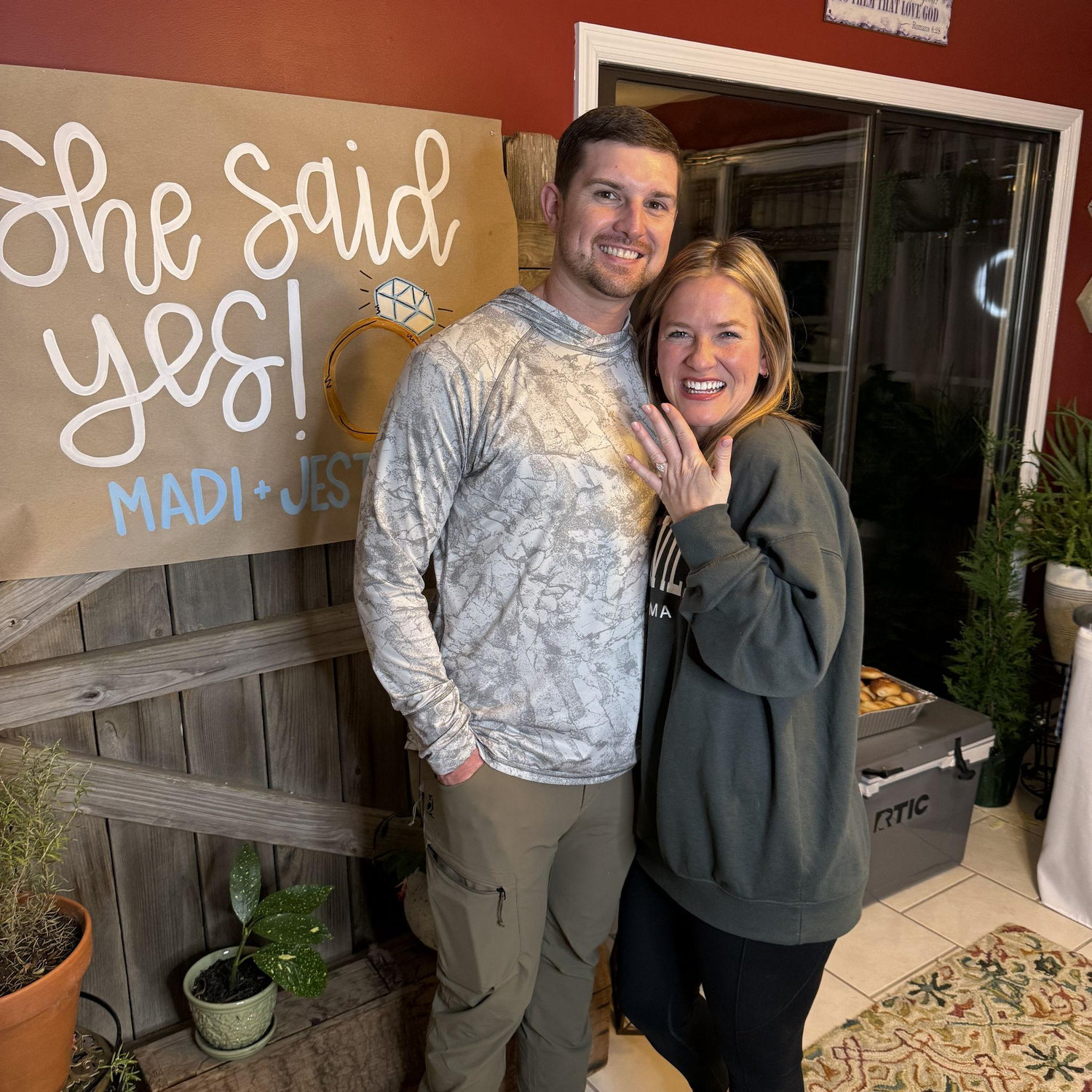 Celebrating our engagement with so many friends and family members
