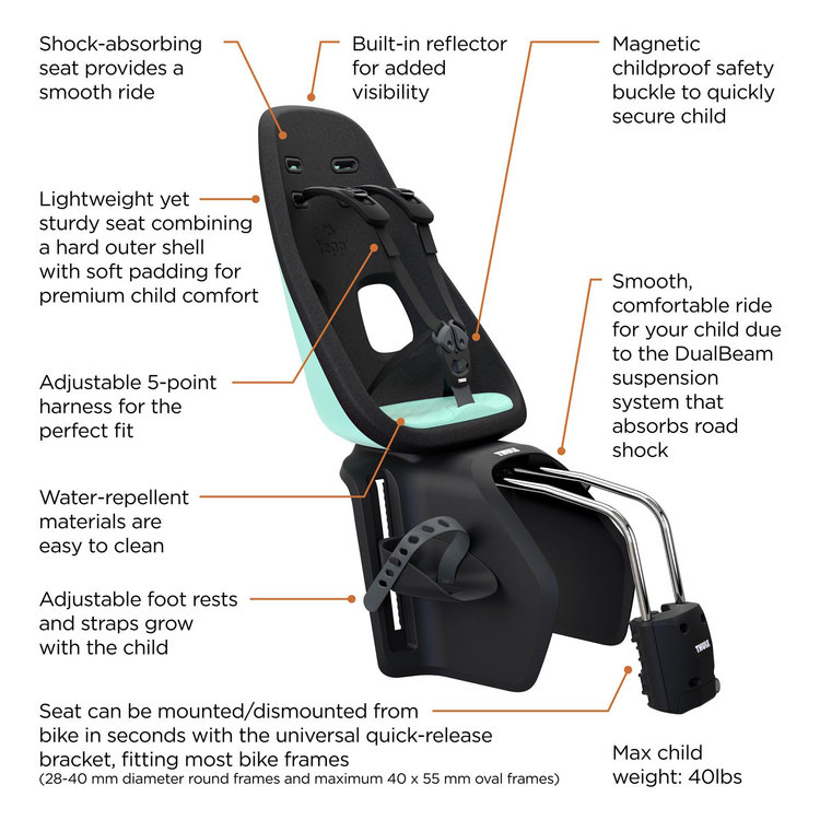 Thule, Yepp Nexxt Maxi Frame Mount Child Bike Seat | Zola Baby