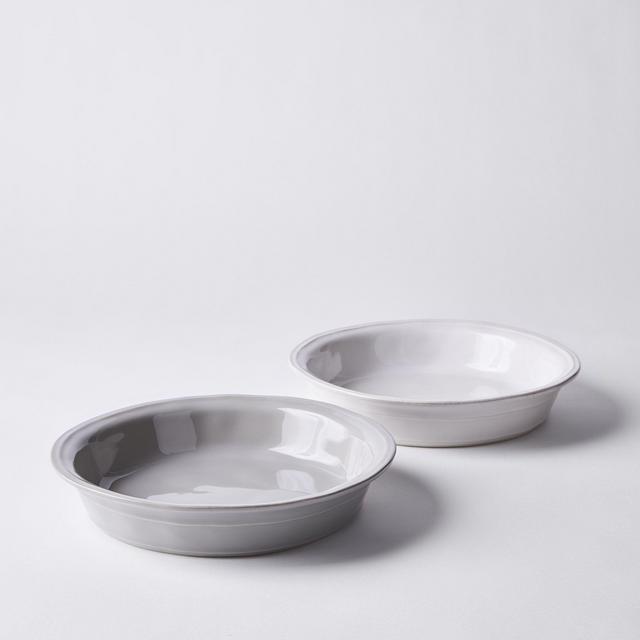 Organic Ceramic Pie Dish - white