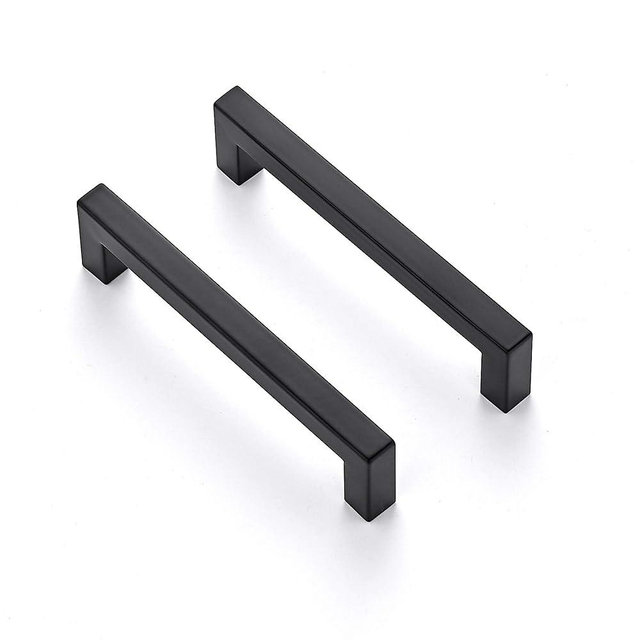Ravinte 50 Pack 5 Inch Kitchen Square Cabinet Handles Matte Black Drawer Pulls for Cupboard Hardware