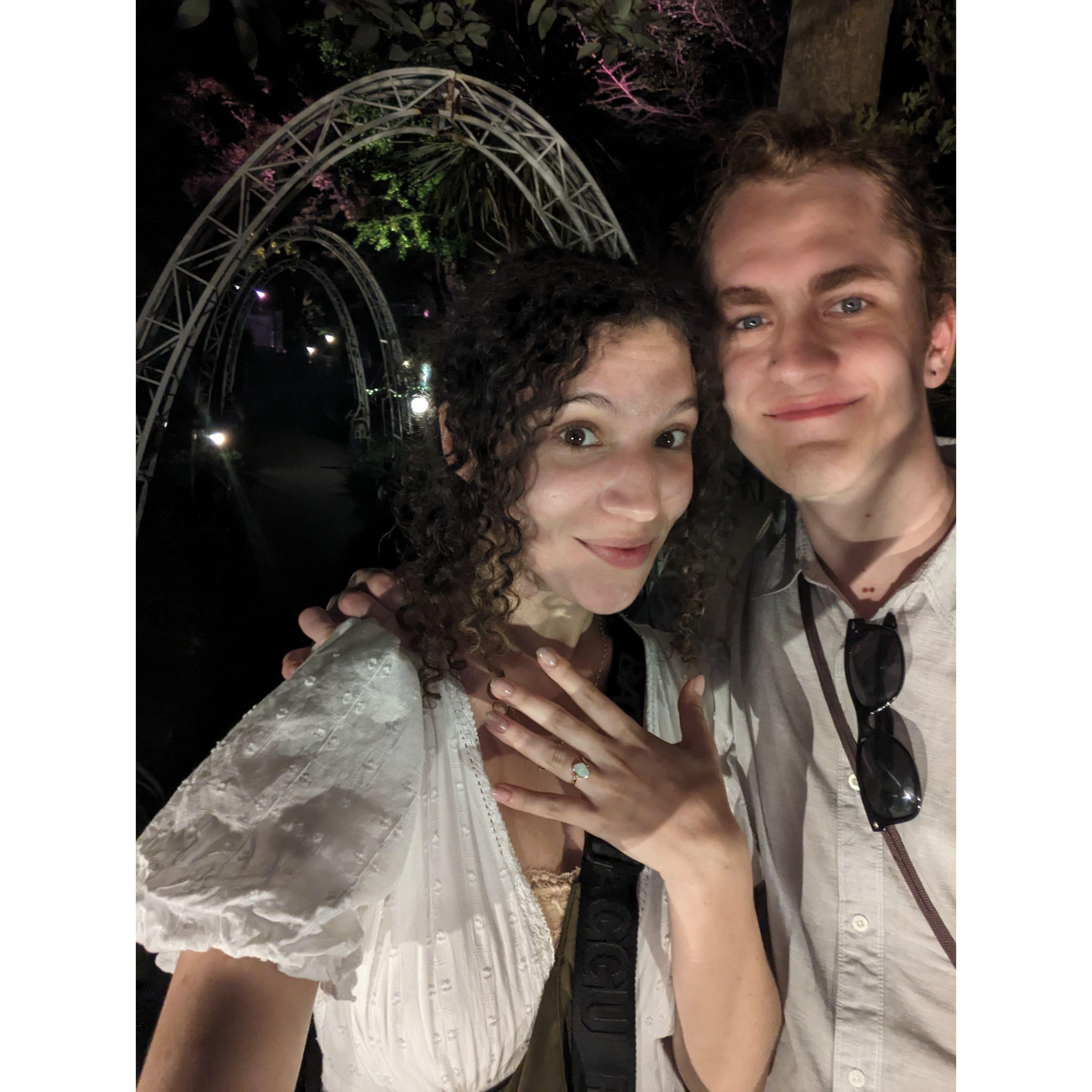 Selfie taken after Ben popped the question!