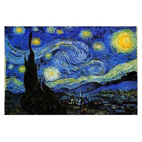 Jigsaw Puzzles 1000 Pieces Starry Night Vincent Van Gogh Artwork Art for Teen Adult Grown Up Puzzles Large Size Toy Educational Games Gift Jigsaw Puzzle Jigsaw Puzzle 1000 PCS
