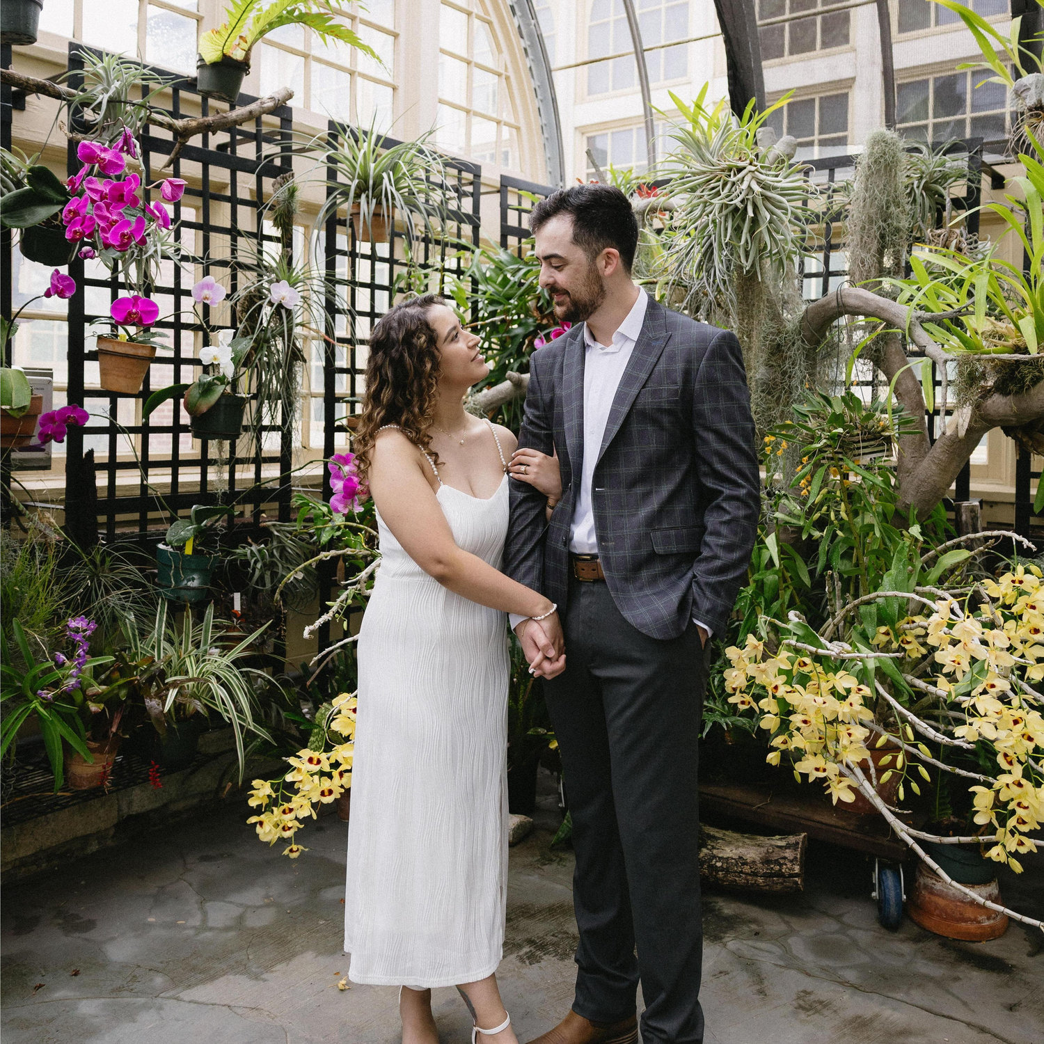 Conor and Ale's engagement shoot photos: Rawlings Conservatory in Baltimore.