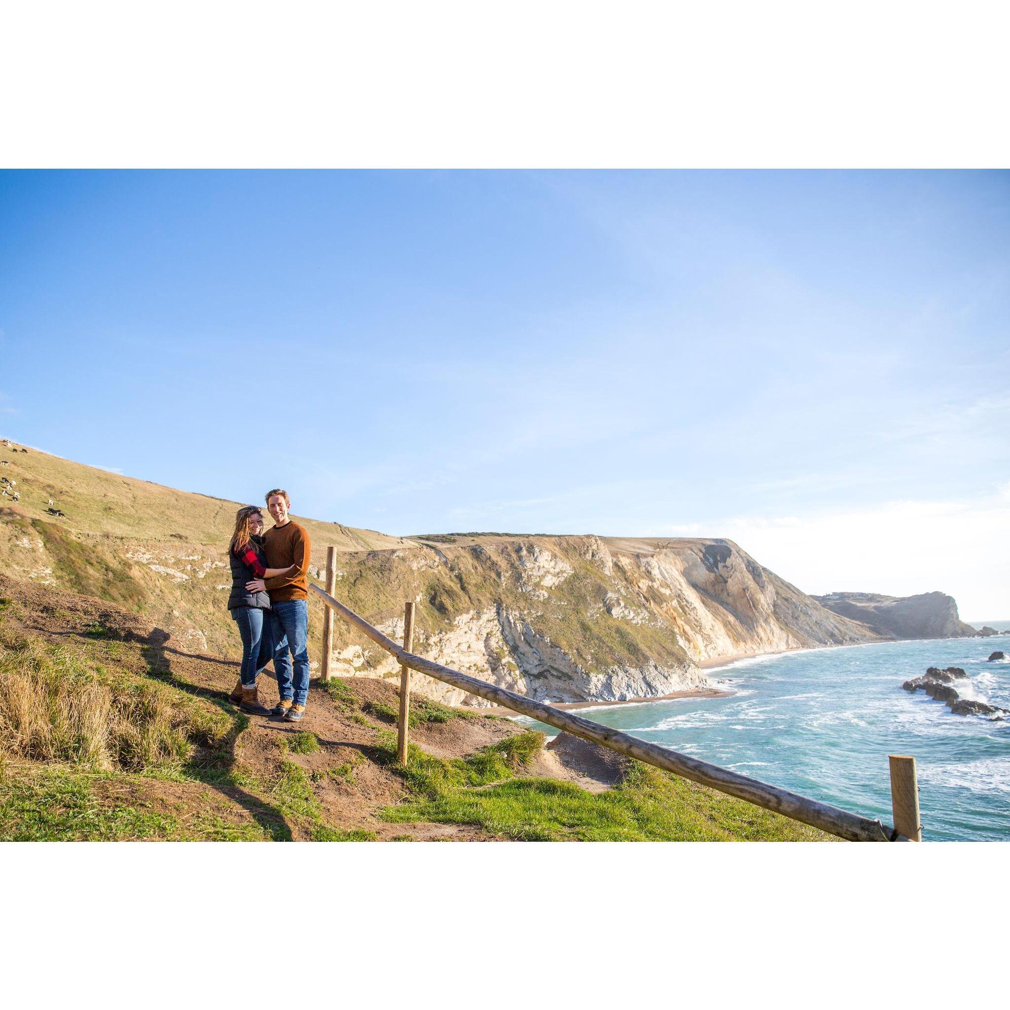 Engagement photos, on the Dorset coast. This is known as the Jurassic Coast and is home to some striking scenery.